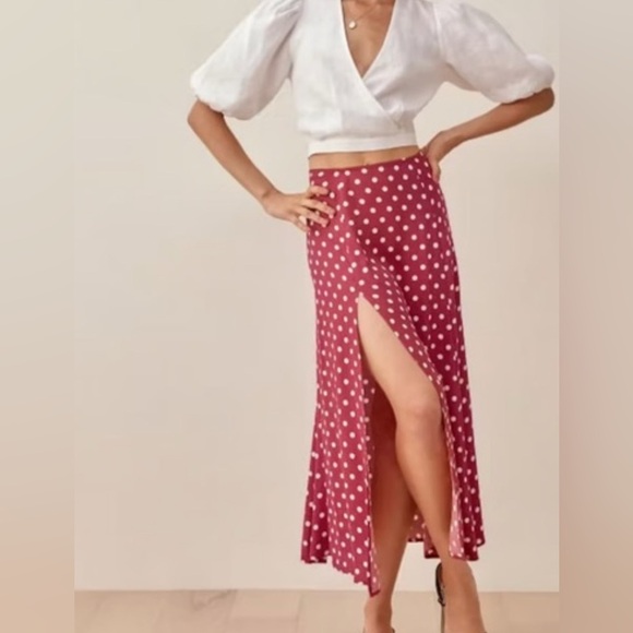 Reformation Red Polka Dot Zoe Skirt - Picture 5 of 5